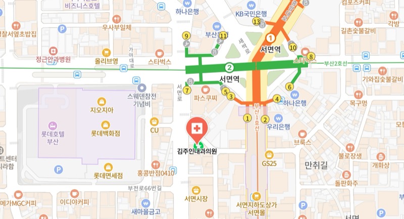 김주인내과 네이버 지도 위치